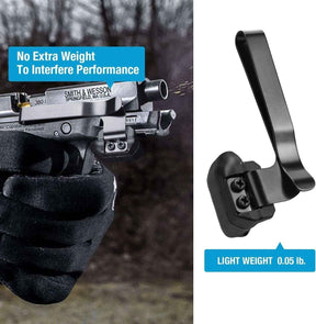 "Universal Rail Gun Clip, Low Profile Concealed Carry Gun Clip Fit: Gun w/Rail 1.31 Inch and Plus Hand gun accessories, namely, belt clips for securing a gun without the use of a holster "