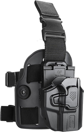 Level II Universal Drop Leg Holster, Thigh Holster for Sub-Compact Pistol, Fits Taurus G3C G2C GX4, G43X MOS, G43X, Sig P365 XMacro, P365XL, P365, SCCY, CPX 2 Gen3, Hellcat Pro, Ruger Security 9 SR9 - Polymerholster