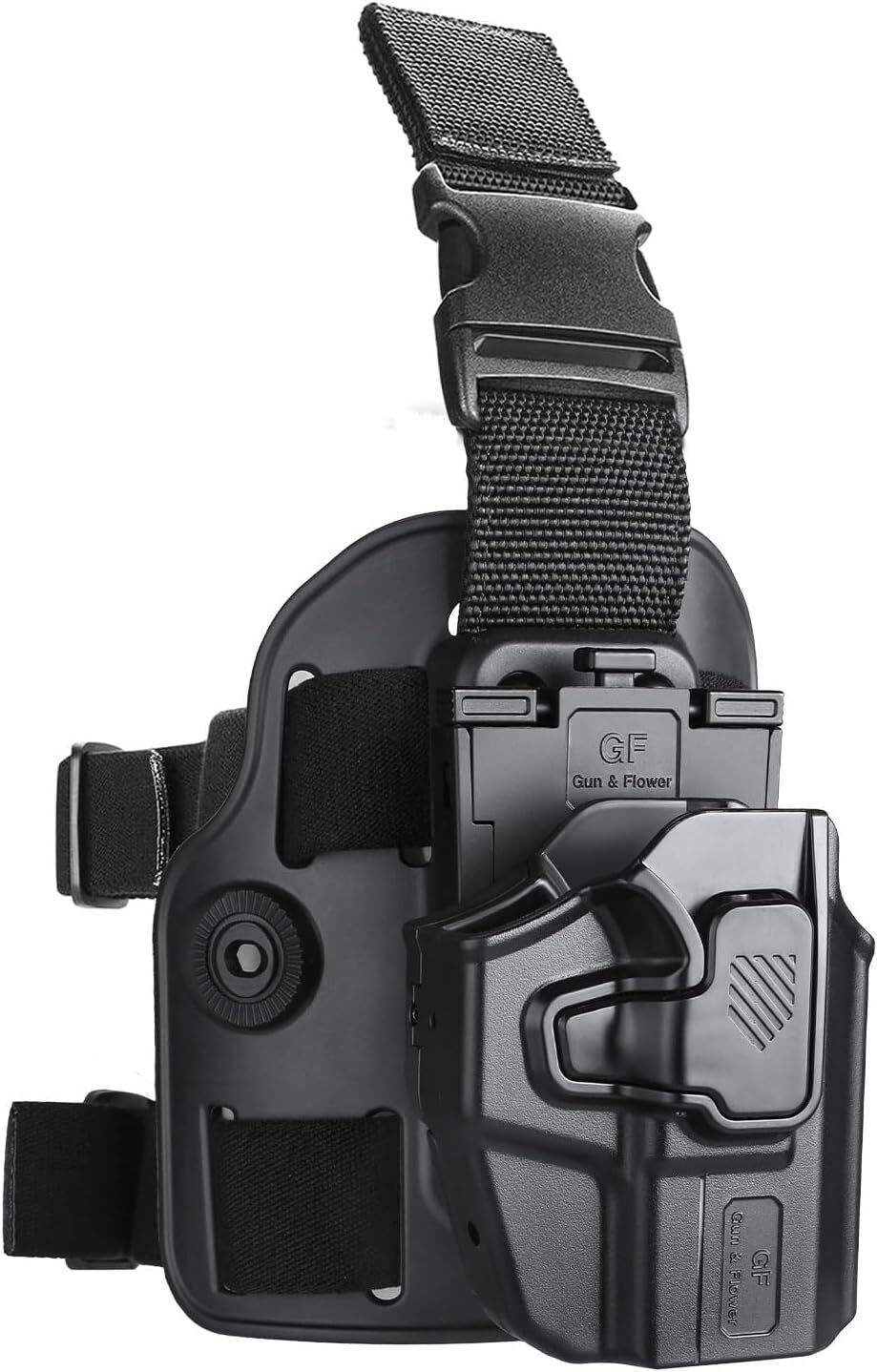 Level II Universal Drop Leg Holster, Thigh Holster for Sub-Compact Pistol, Fits Taurus G3C G2C GX4, G43X MOS, G43X, Sig P365 XMacro, P365XL, P365, SCCY, CPX 2 Gen3, Hellcat Pro, Ruger Security 9 SR9 - Polymerholster
