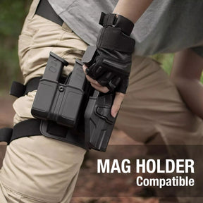 Level II Universal Drop Leg Holster, Thigh Holster for Sub-Compact Pistol, Fits Taurus G3C G2C GX4, G43X MOS, G43X, Sig P365 XMacro, P365XL, P365, SCCY, CPX 2 Gen3, Hellcat Pro, Ruger Security 9 SR9 - Polymerholster