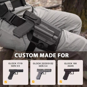 Level II Retention G17 Drop Leg Holster, Fit for Glock 17 Gen 3-5 Glock 22/31 Gen 3-4, Glock 44/45.Not Fit G22/G31 Gen 5, Polymer Thigh Holster Platform, Thumb Release Holster, Leg Holster for Pistols - Polymerholster