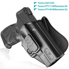 Polymer OWB Holster for Taurus G2C Taurus G3C Taurus G3C TORO Taurus PT111 Millennium G2 Taurus PT140 Millennium G2 with 1 pcs Paddle and 1 Pcs Belt Clip