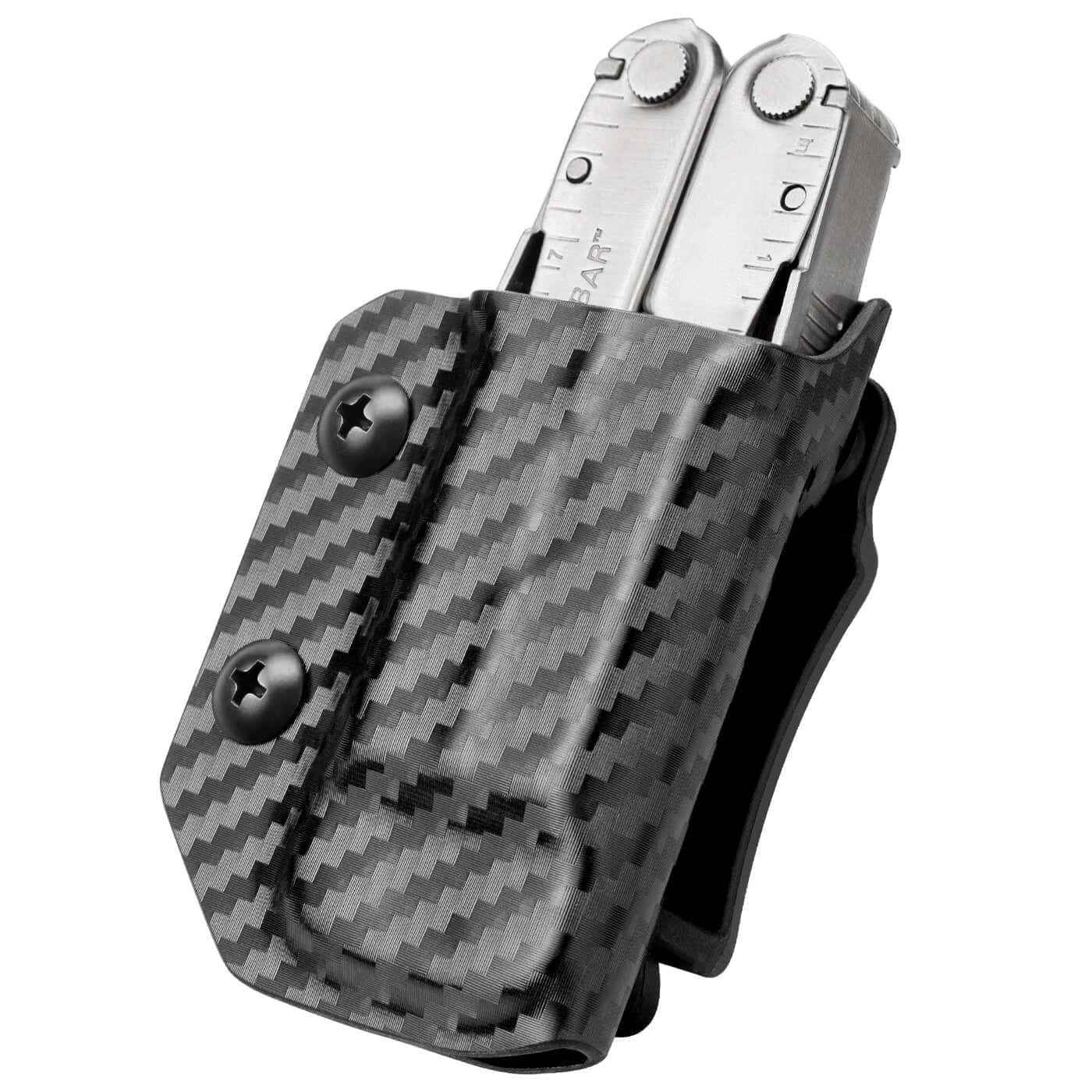 Carbon Fiber Kydex Multitool Sheath for LEATHERMAN WAVE & WAVE + PLUS/REBAR/SURGE HEAVY/SKELETOOL Multi Tool Pouch