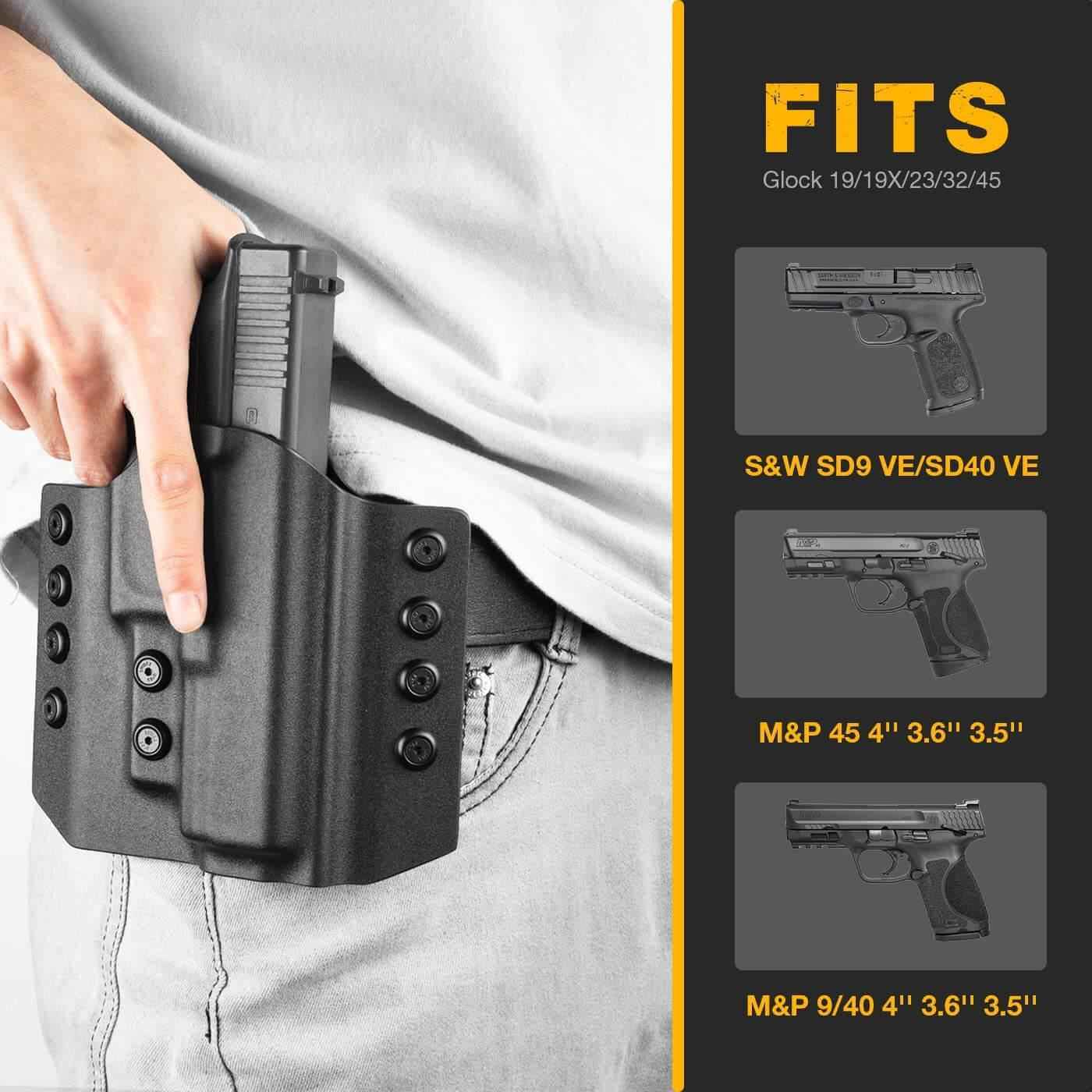 OWB Kydex Holster for M&P 9/40/45 4'' 3.6'' 3.5'' Barrel Model and S&W SD9 VE/SD40 VE - Right Hand | Gun & Flower - Gunflowerholsters