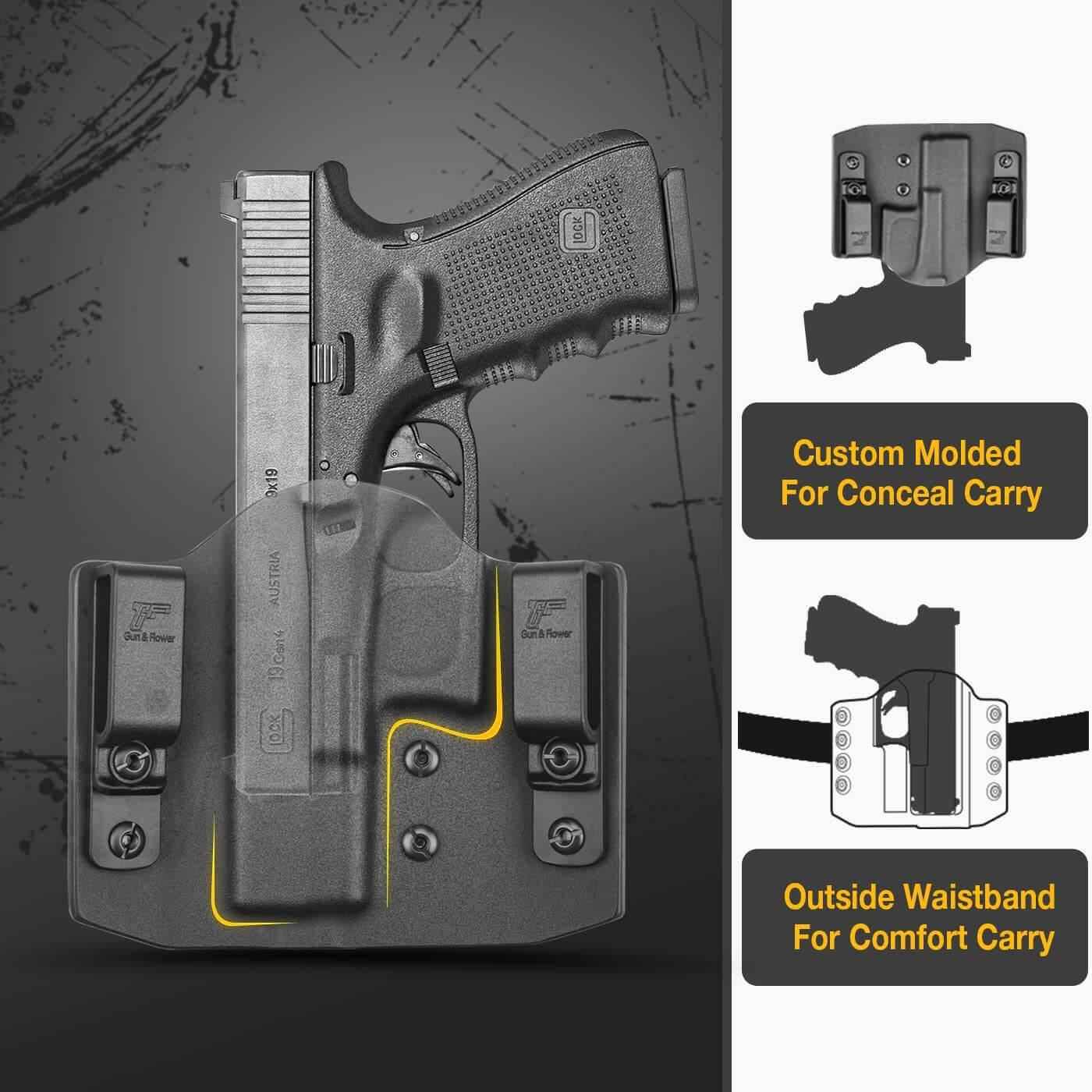 OWB Kydex Holster for Sig P320 Compact Sub Compact丨P320 M18 Carry丨P320 XCarry XCompact - Right Hand | Gun & Flower