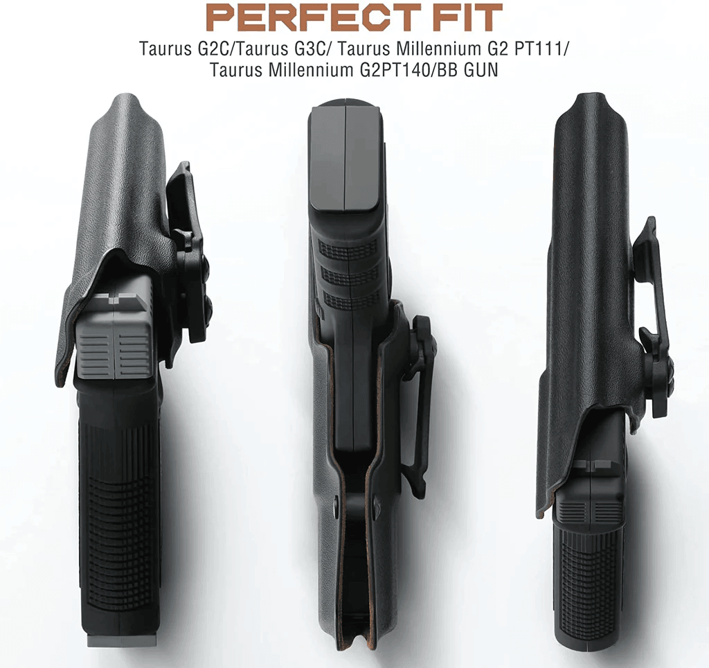 Taurus G2C Taurus G3C Taurus G3C TORO Taurus PT111 Millennium G2 Taurus PT140 Millennium G2 Custom Leather Lined Kydex Holster IWB