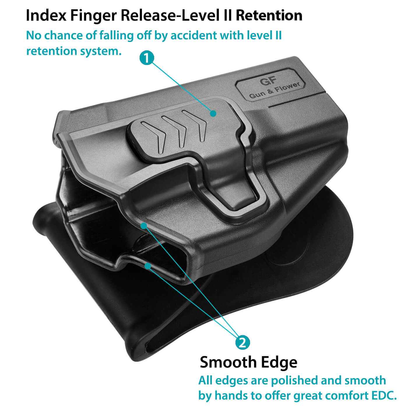 Polymer OWB Holster for Taurus G2C Taurus G3C Taurus G3C TORO Taurus PT111 Millennium G2 Taurus PT140 Millennium G2 with 1 pcs Paddle and 1 Pcs Belt Clip