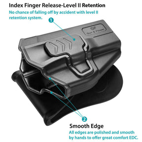 Polymer OWB Holster for Taurus G2C Taurus G3C Taurus G3C TORO Taurus PT111 Millennium G2 Taurus PT140 Millennium G2 with 1 pcs Paddle and 1 Pcs Belt Clip