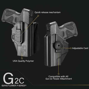 Taurus G2C Taurus G3C Taurus G3C TORO Taurus PT111 Millennium G2 Taurus PT140 Millennium G2 OWB Polymer Holster With 1 pcs Paddle  and 1 pcs Molle Attachment Adapters | Gun & Flower