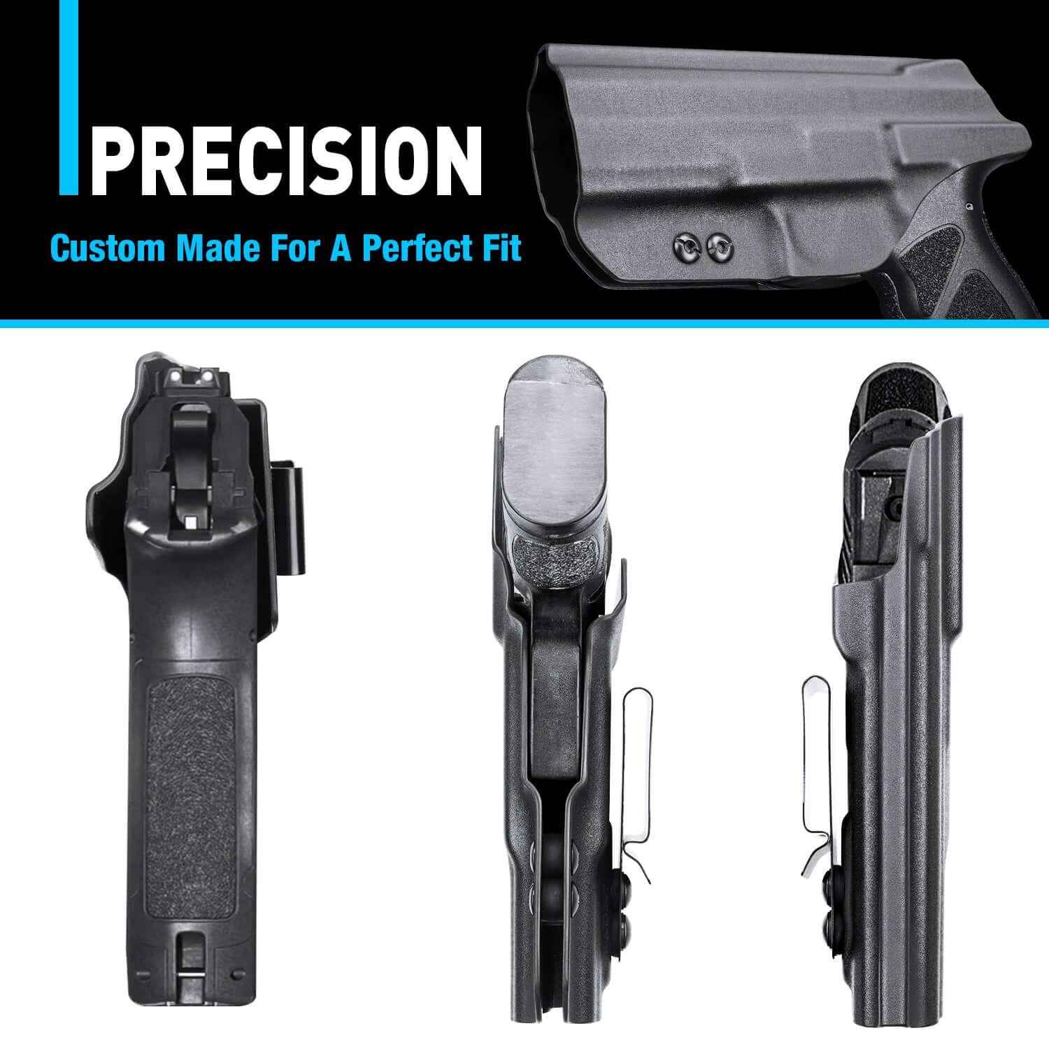 IWB Kydex Holster with Steel Belt Clip Custom Made for Taurus TH9C&TH9 Pistol | Gun & Flower - Gunflowerholsters