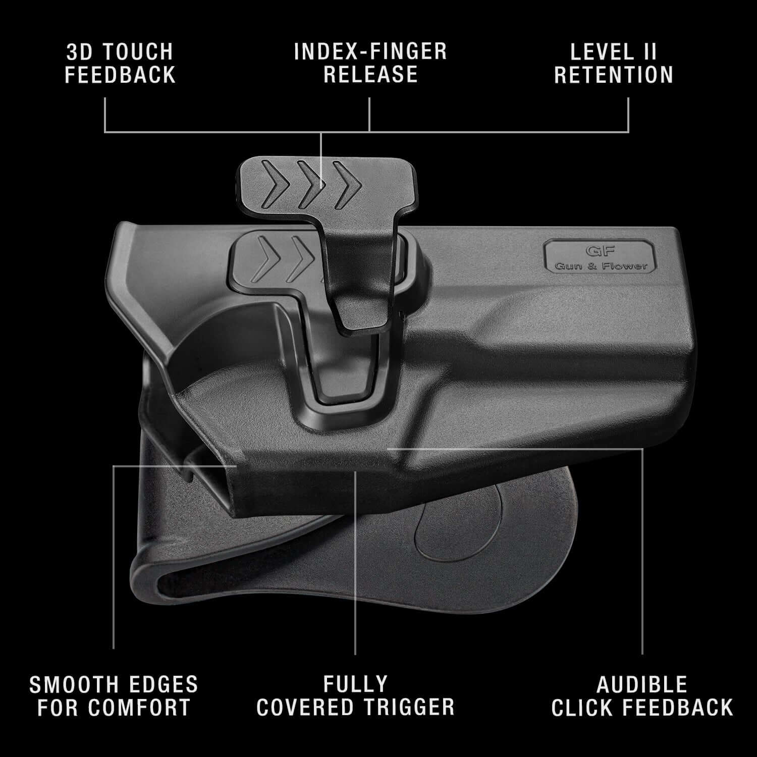 Polymer OWB Holster for Taurus G2C Taurus G3C Taurus G3C TORO Taurus PT111 Millennium G2 Taurus PT140 Millennium G2 with 1 pcs Paddle and 1 Pcs Belt Clip - Polymerholster