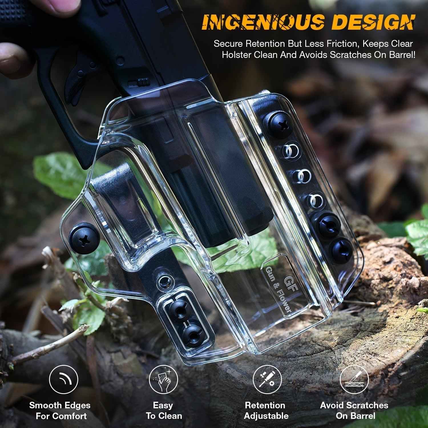 P365 P365 XL P365 SAS P365X P365.380 ACP P365 ROSE.380 ACP Clear IWB & OWB Convertable Polymer Holster Pistol | Gun & Flower