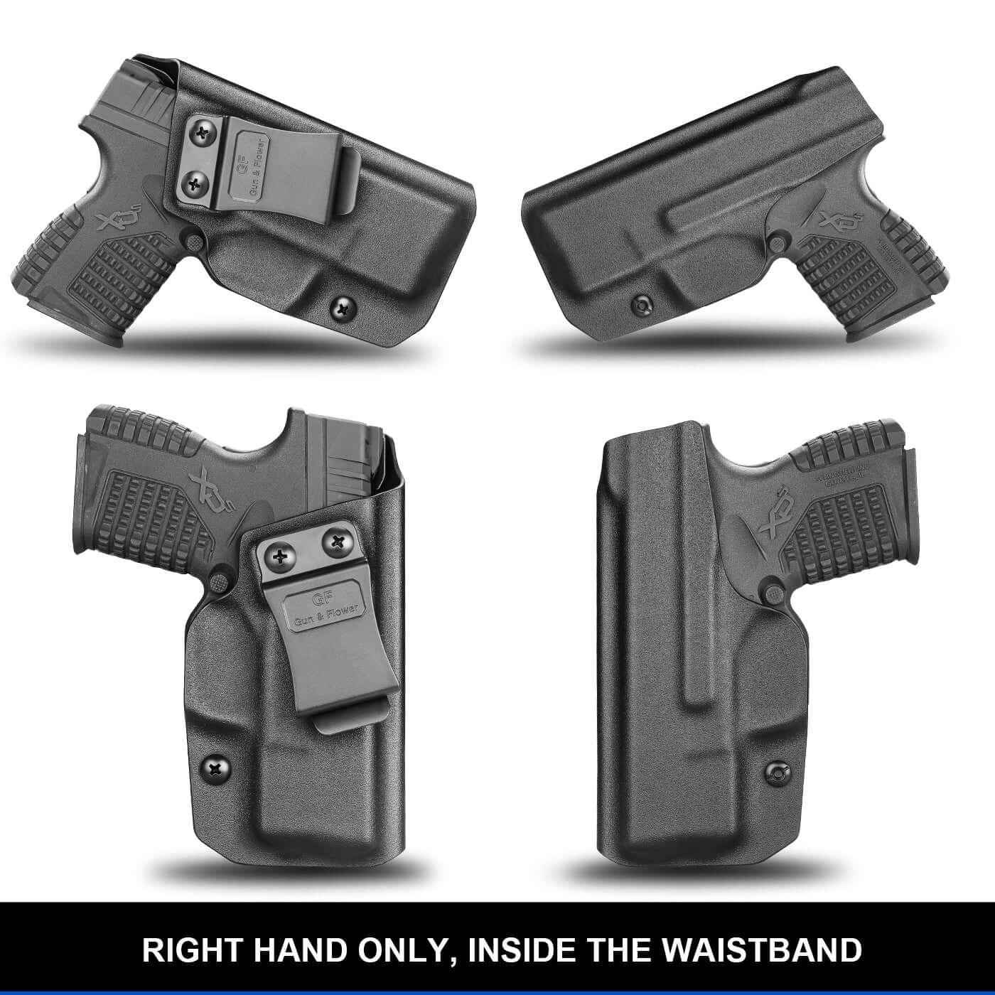 Kydex IWB Holster for Springfield XD-S XDS 3.3" 9mm/.40S&W/.45 ACP Appendix Cross Draw Concealed Carry Belt Clip Holsters | Gun & Flower