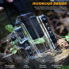 Clear M&P Shield 9MM IWB & OWB Convertable Holster for 3.1" Barrel M&P 9mm/.40 Shield (M2.0). M&P 40 Shield, 360 Degrees Adjustable, Right Hand | Gun & Flower