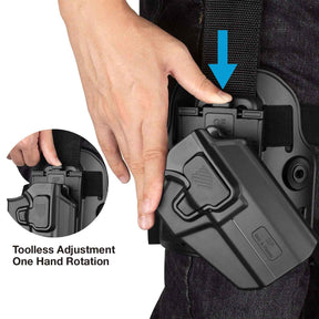 New Level II Tactical Universal Drop Leg Holster Fits 100+ Full & Compact Pistols | Right Hand