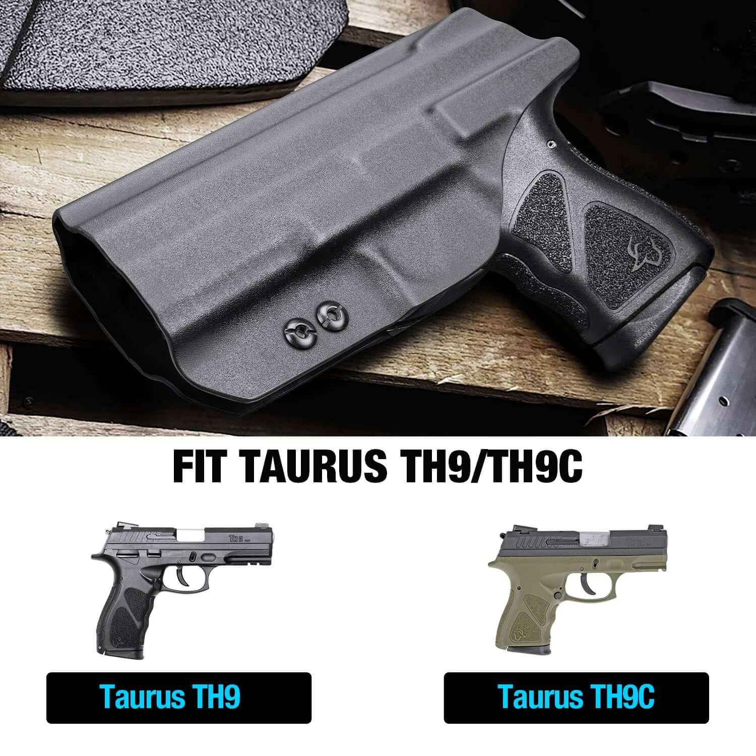 IWB Kydex Holster with Steel Belt Clip Custom Made for Taurus TH9C&TH9 Pistol | Gun & Flower - Gunflowerholsters