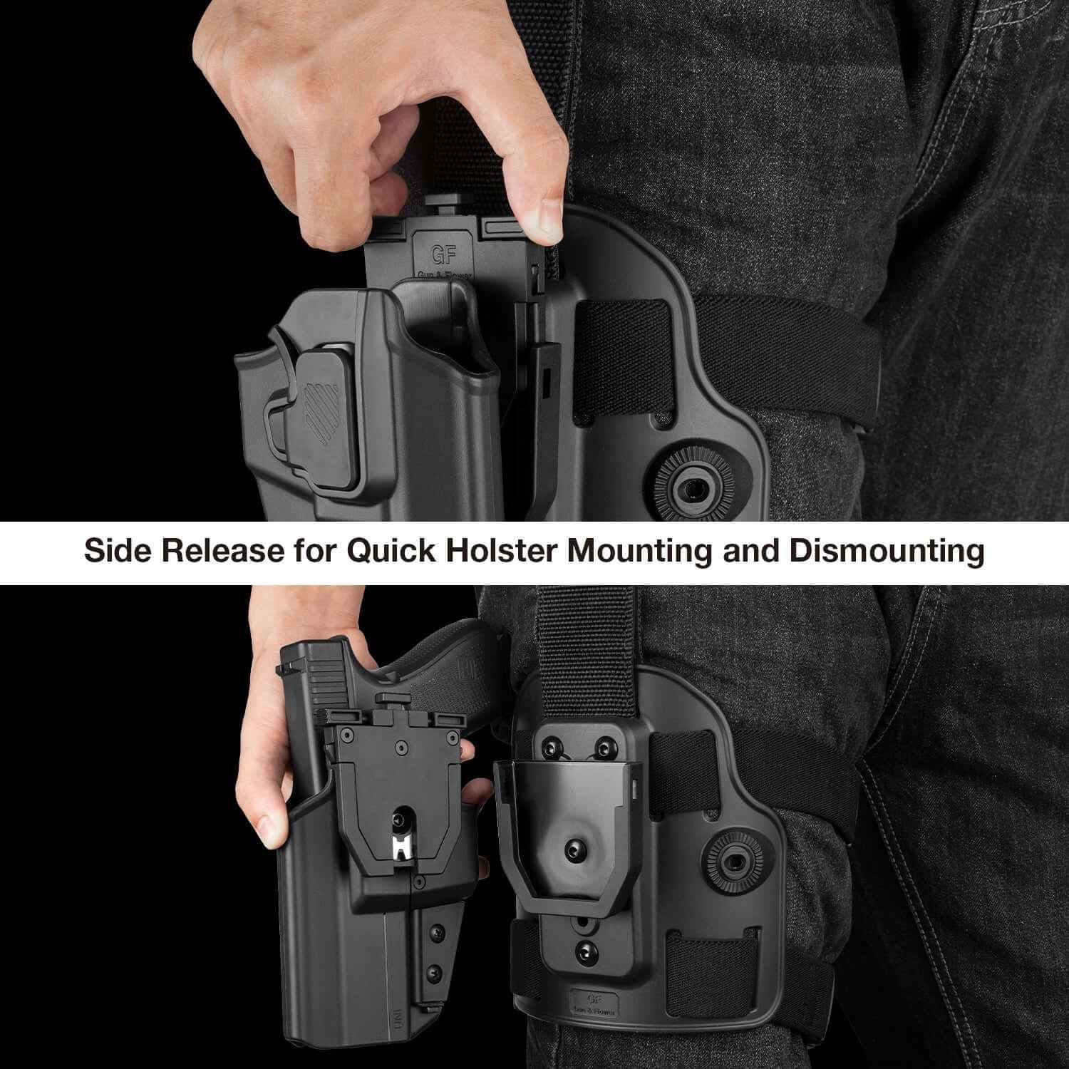 New Level II Tactical Universal Drop Leg Holster Fits 100+ Full & Compact Pistols | Right Hand