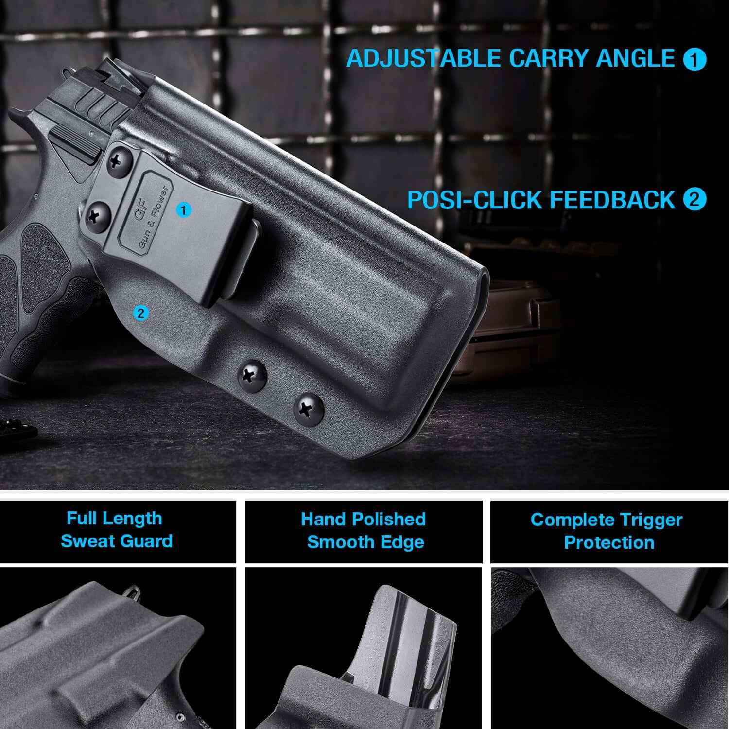 IWB Kydex Holster Custom Molded for Taurus TH9C&TH9 Pistol Trigger Guard Holster | Gun & Flower - Gunflowerholsters