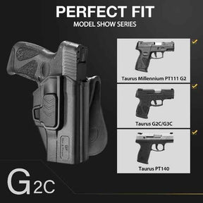 Taurus G2C Taurus G3C Taurus G3C TORO Taurus PT111 Millennium G2 Taurus PT140 Millennium G2 OWB Polymer Holster With 1 pcs Paddle  and 1 pcs Molle Attachment Adapters | Gun & Flower