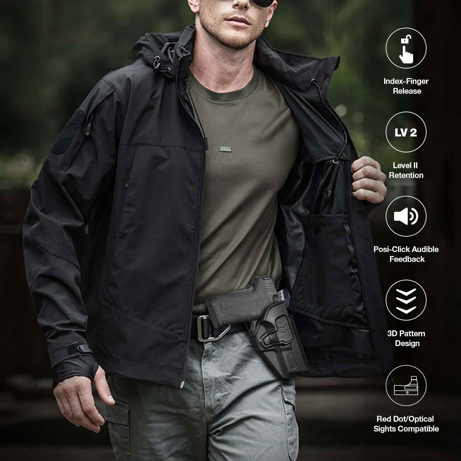 Taurus PT-840 PT840 Level II Retention Index Finger Release OWB Paddle Holster Outside Waistband Pants Trigger Guard | Gun & Flower - Gunflowerholsters