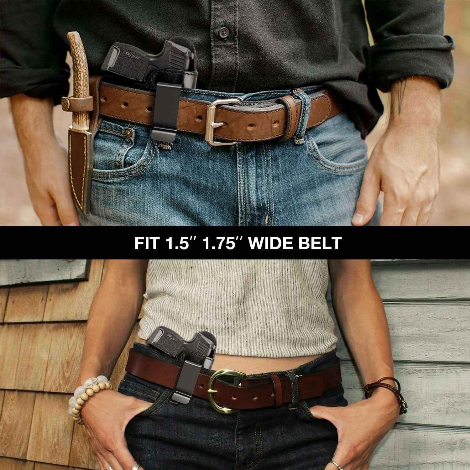 Full Grain Leather Custom Molded Holster Handmade Leather IWB Holster for Sig Sauer P365/P365 SAS/P365X/P365 XL/P365-380/P365 ROSE-380, Right Hand | Gun & Flower