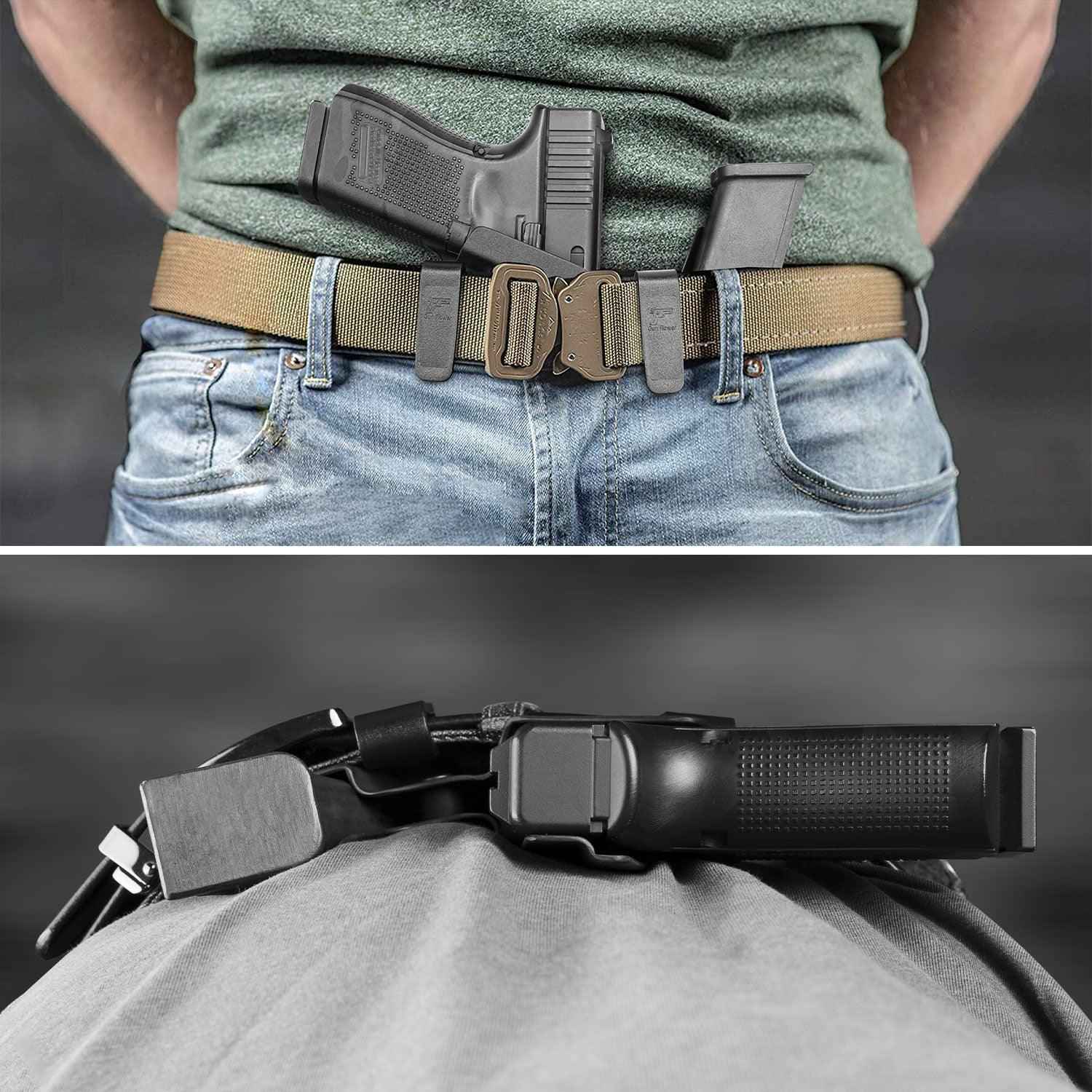 Sidecar Kydex Gun Holster Magazine Pouch for Glock 17 Gen3-5 G17 Gen4 MOS G17 Gen5 MOS G19 Gen3-5 G19 Gen4 MOS G19 Gen5 MOS G21 gen5 Glock 26 Gen3-5 G34 G19X G34 Gen5 G44 G45 MOS 9mm | Gun & Flower