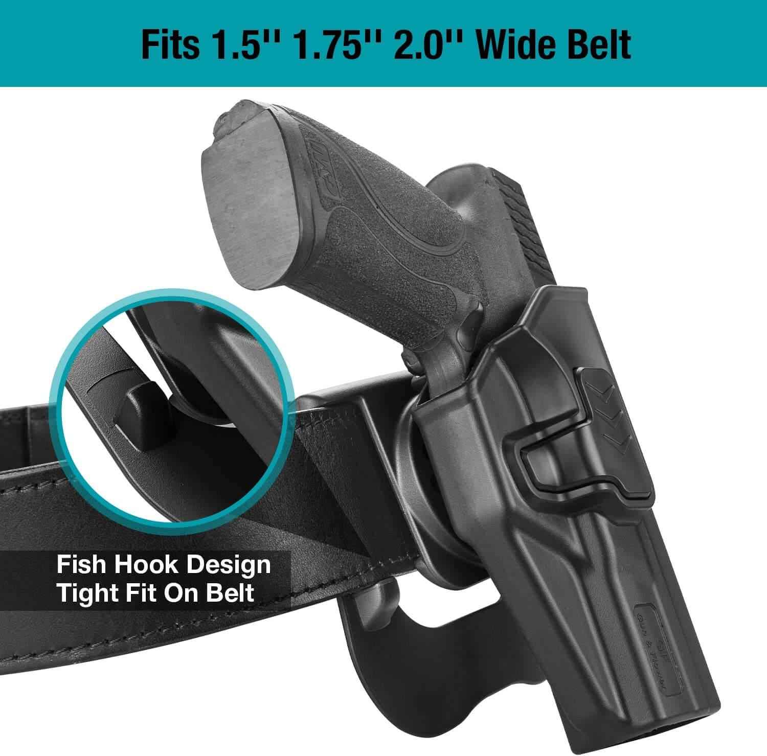 Outside Waistband Carry Paddle Holster for Taurus TH9C TH9 Level II Retention with Index Finger Release - Gunflowerholsters