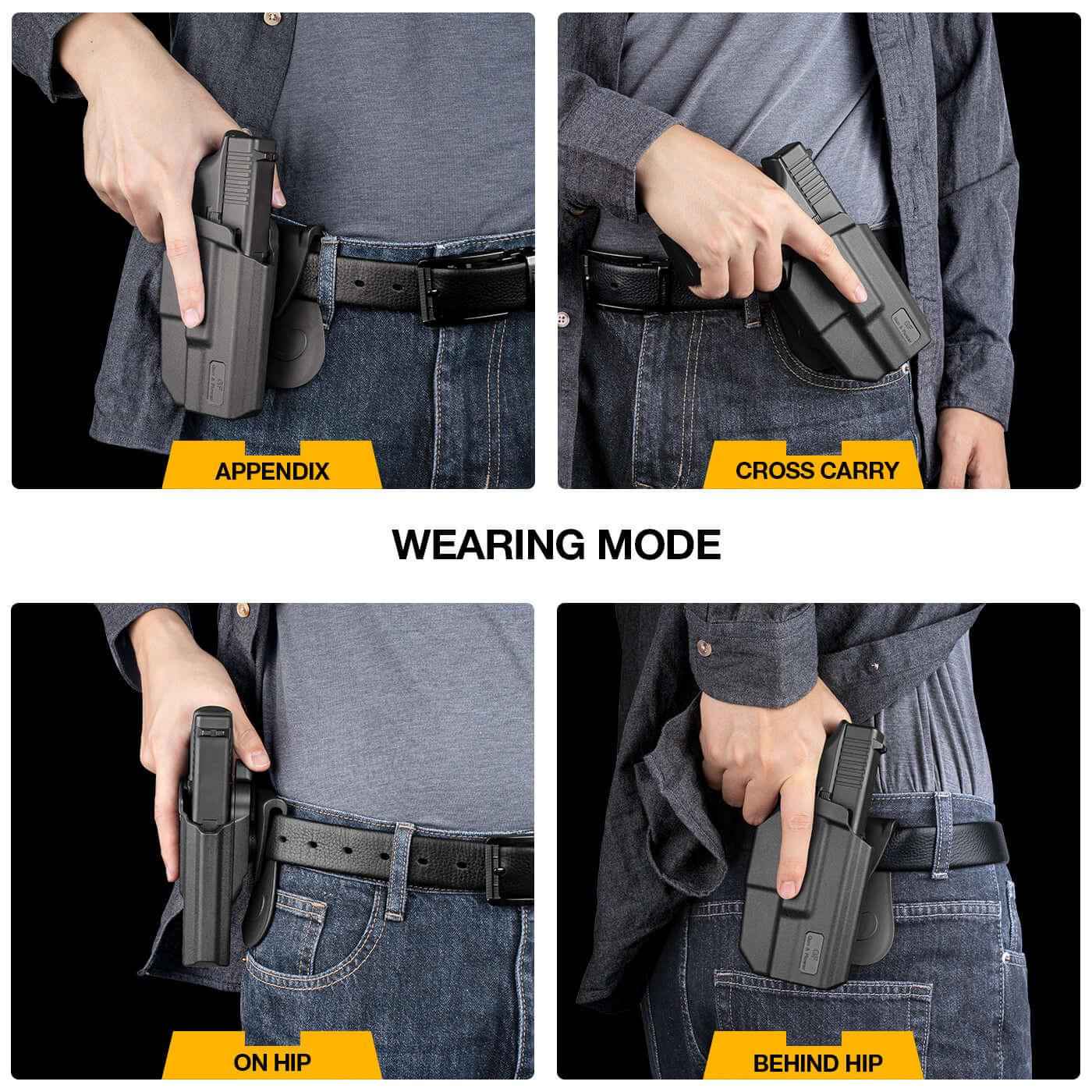 Taurus G2C Taurus G2S Taurus G3C Taurus G3C TORO Taurus PT111 Millennium G2 Taurus PT140 Millennium G2 Thumb Release Polymer OWB Paddle Holster | Gun & Flower