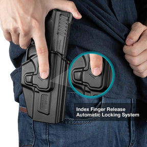 Outside Waistband Carry Paddle Holster for Taurus TH9C TH9 Level II Retention with Index Finger Release - Gunflowerholsters