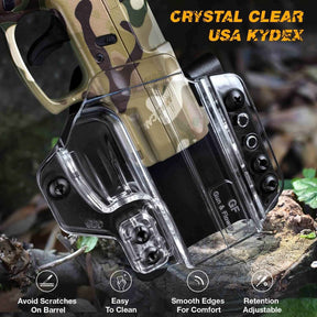 IWB&OWB Convertible Clear Holster Polymer Kydex Hybrid for Taurus G3C/G2C/Millennium G2 PT111/PT140