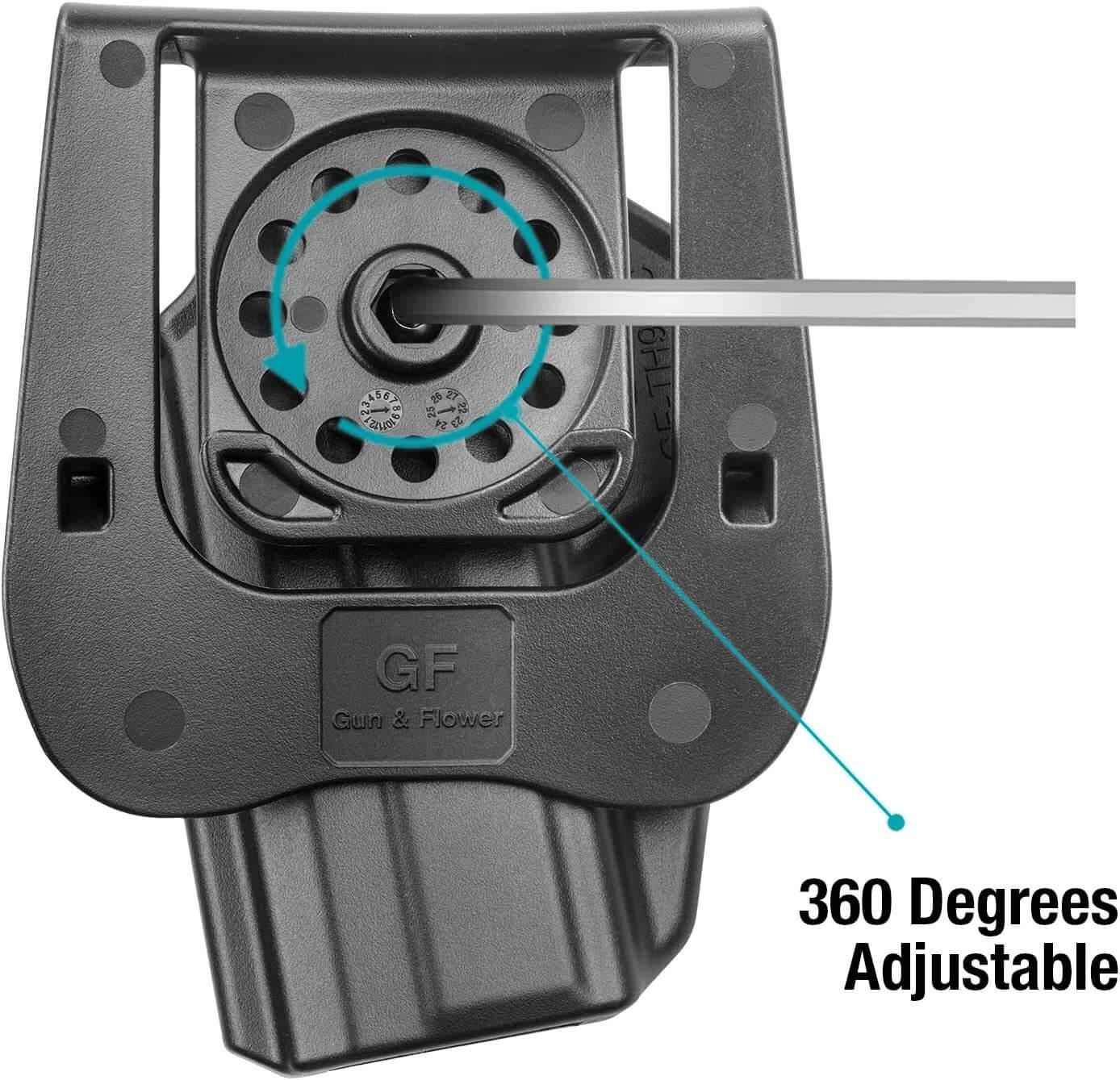 Outside Waistband Carry Paddle Holster for Taurus TH9C TH9 Level II Retention with Index Finger Release - Gunflowerholsters