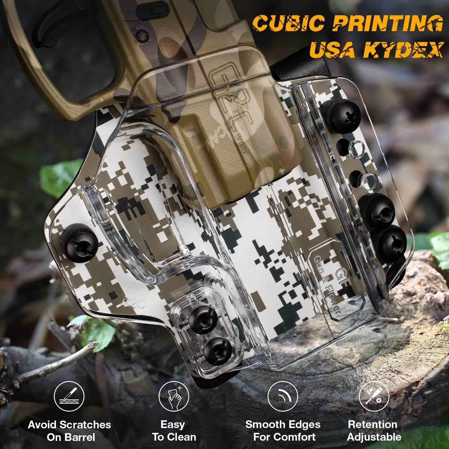 IWB&OWB Convertible Clear Polymer Holster Camouflage Printing for Taurus G3C/G2C/Millennium G2 PT111/PT140