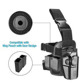 New Level II Tactical Universal Drop Leg Holster Fits 100+ Full & Compact Pistols | Right Hand