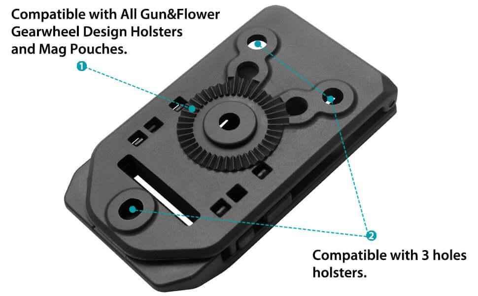 Polymer OWB Holster for Taurus G2C Taurus G3C Taurus G3C TORO Taurus PT111 Millennium G2 Taurus PT140 Millennium G2 with 1 Pcs Belt Clip and 1 Pcs Molle Attachment Adapter