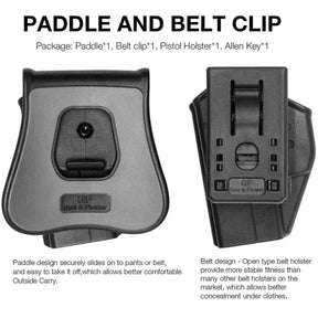 Polymer OWB Holster for Taurus G2C Taurus G3C Taurus G3C TORO Taurus PT111 Millennium G2 Taurus PT140 Millennium G2 with 1 pcs Paddle and 1 Pcs Belt Clip - Polymerholster