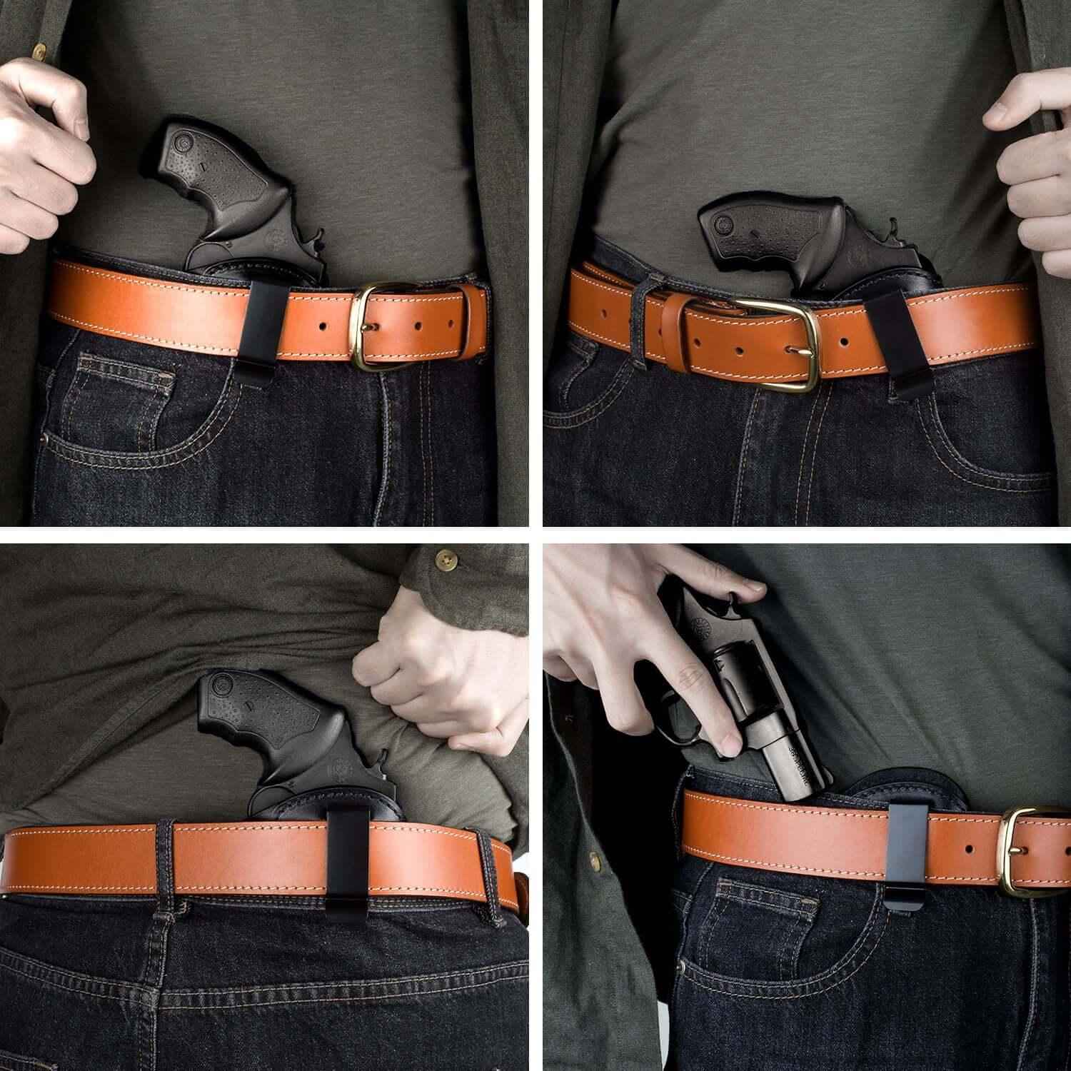 Full Grain Leather IWB Pistol Holsters for J-Frame & .38 Special Revolvers