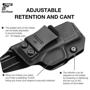 Kydex IWB Holster for Springfield XD-S XDS 3.3" 9mm/.40S&W/.45 ACP Appendix Cross Draw Concealed Carry Belt Clip Holsters | Gun & Flower