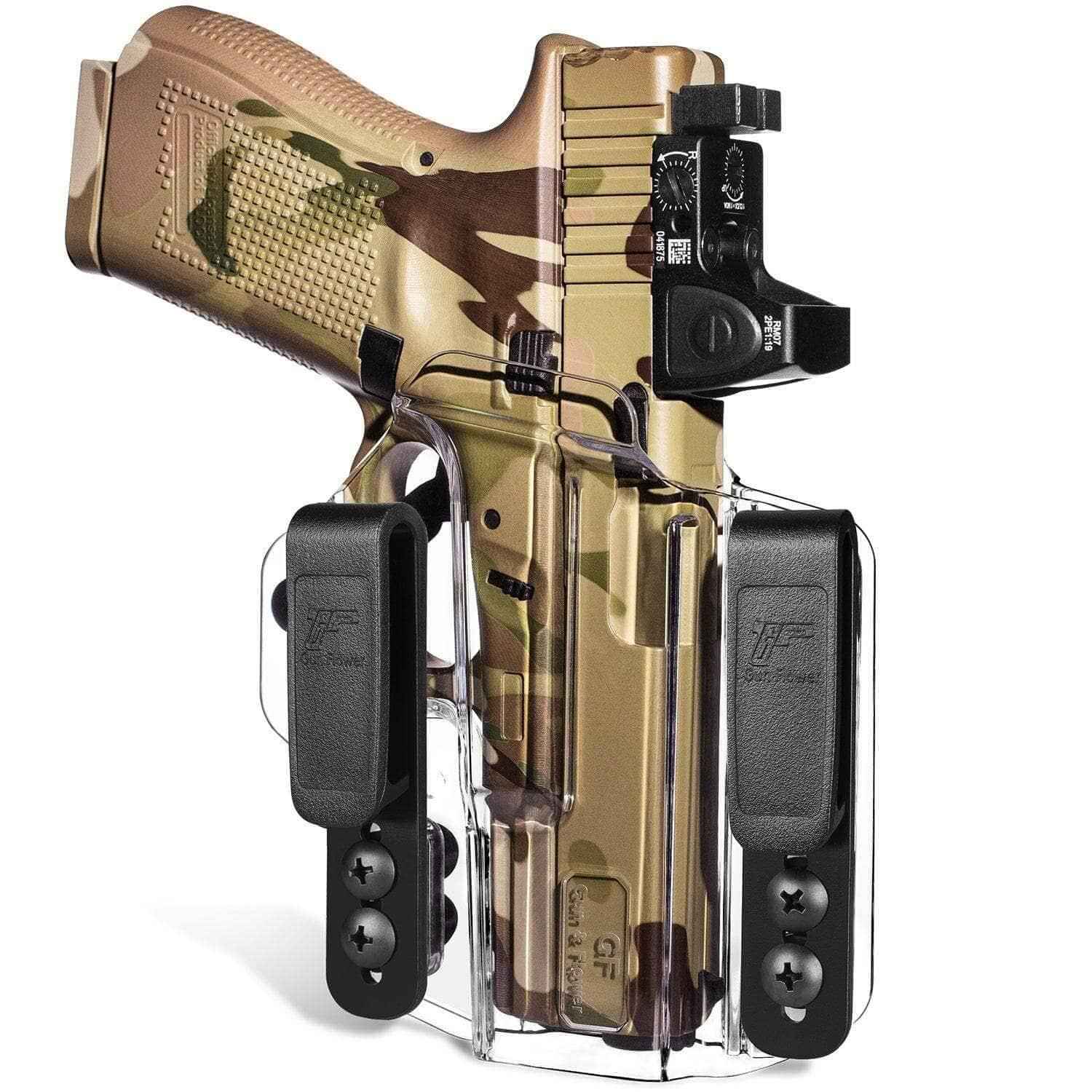 Clear M&P Shield 9MM IWB & OWB Convertable Holster for 3.1" Barrel M&P 9mm/.40 Shield (M2.0). M&P 40 Shield, 360 Degrees Adjustable, Right Hand | Gun & Flower