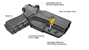 Glock 17/19/19X/21/22/26/27/31/32/33 OWB Kydex Holster , Right Hand | Gun & Flower - Polymerholster