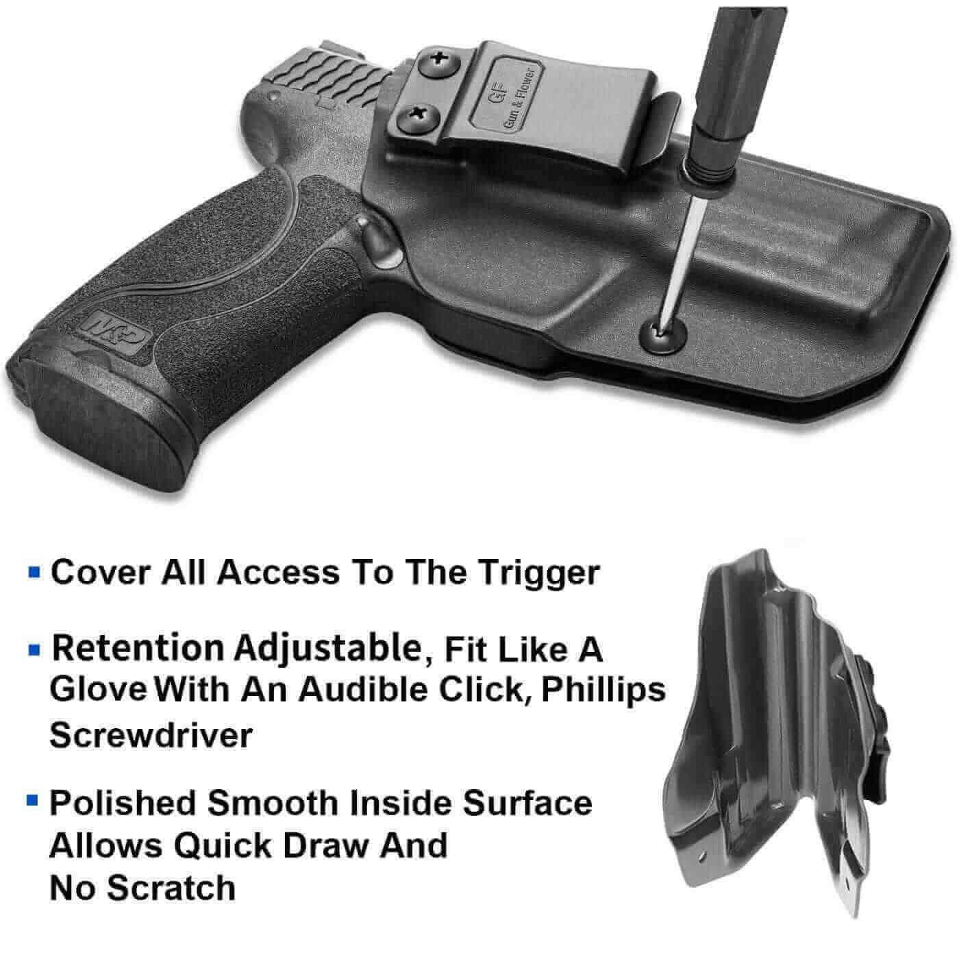 M&P Shield 9mm EZ IWB KYDEX Holster Fit S&W MP Shield 9mm EZ Pistol Only | Gun & Flower - Polymerholster