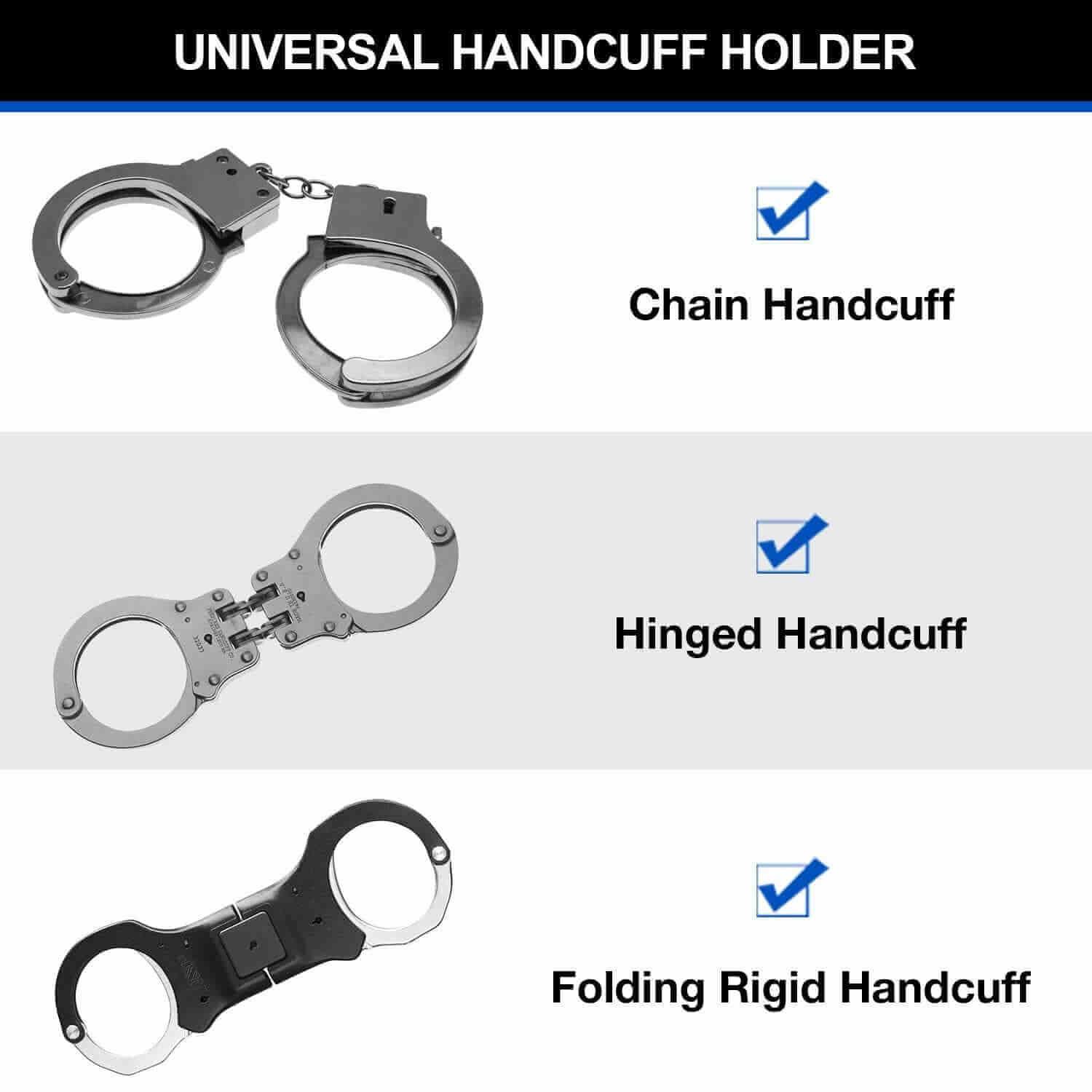 Carbon Fiber Kydex Universal Handcuff Case Fit ASP & Hinged Handcuff & Chain Handcuffs - Polymerholster