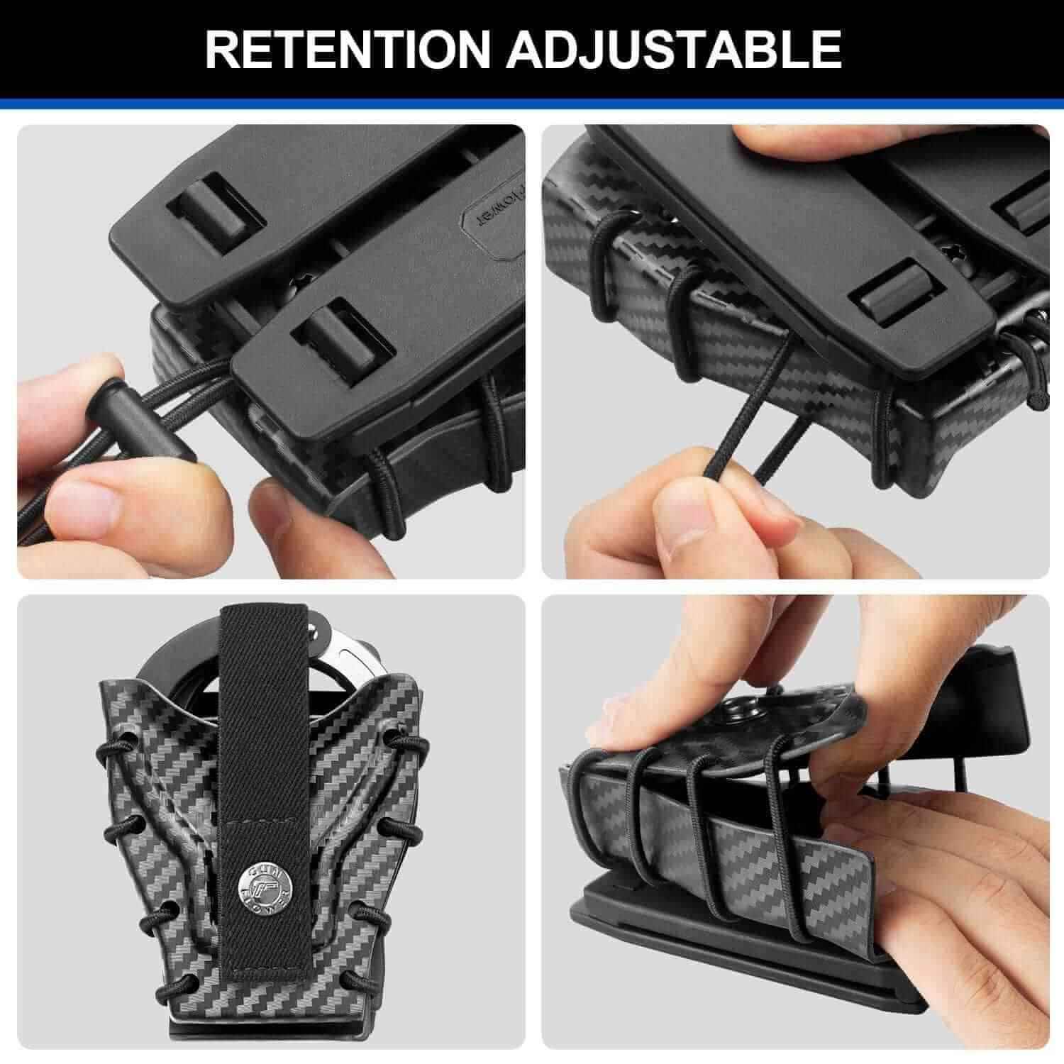 Carbon Fiber Kydex Universal Handcuff Case Fit ASP & Hinged Handcuff & Chain Handcuffs