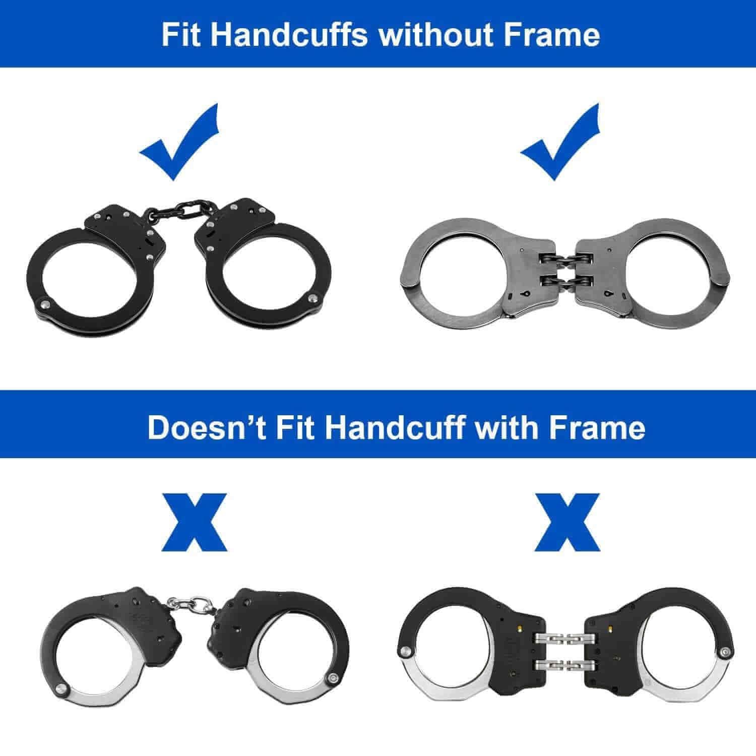 Polymer handcuff case/holster/holder, Fit Hinged Handcuffs Chain Handcuffs | Handcuff Holder, Fit 1.5'' 1.75'' 2.0'' security Belt, Not Fit ASP - Polymerholster
