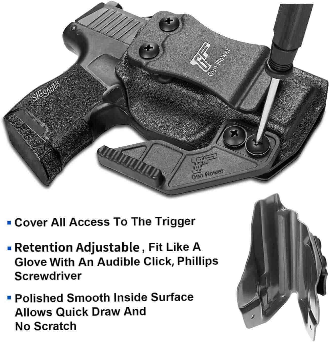 Sig Sauer P365 P365 SAS P365X P365.380 ACP IWB Kydex Holster with Holster Claw | Gun & Flower - Polymerholster