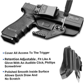 Glock G17 Gen3-5   G19 Gen3-5  G19X  G23 Gen3-4  G22 Gen3-4 G31 Gen3-4 G32 Gen3-4  G44  G45 IWB Polymer Holster with Claw Inside Waistband Concealed Carry Holster Cant Retention Adjustable , Right Hand | Gun & Flower