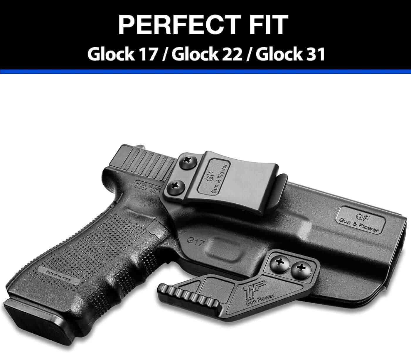 Glock G17 Gen3-5   G19 Gen3-5  G19X  G23 Gen3-4  G22 Gen3-4 G31 Gen3-4 G32 Gen3-4  G44  G45 IWB Polymer Holster with Claw Inside Waistband Concealed Carry Holster Cant Retention Adjustable , Right Hand | Gun & Flower - Polymerholster