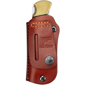 Buck 110 / 112 Ranger Folding Knife Leather Sheath, Retention Adjustable, Fit 1.5'' and 1.75'' Wide Belt | Gun & Flower - Polymerholster