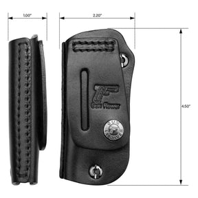 Buck 110 / 112 Ranger Folding Knife Leather Sheath, Retention Adjustable, Fit 1.5'' and 1.75'' Wide Belt | Gun & Flower - Polymerholster