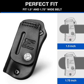 Buck 110 / 112 Ranger Folding Knife Leather Sheath, Retention Adjustable, Fit 1.5'' and 1.75'' Wide Belt | Gun & Flower - Polymerholster