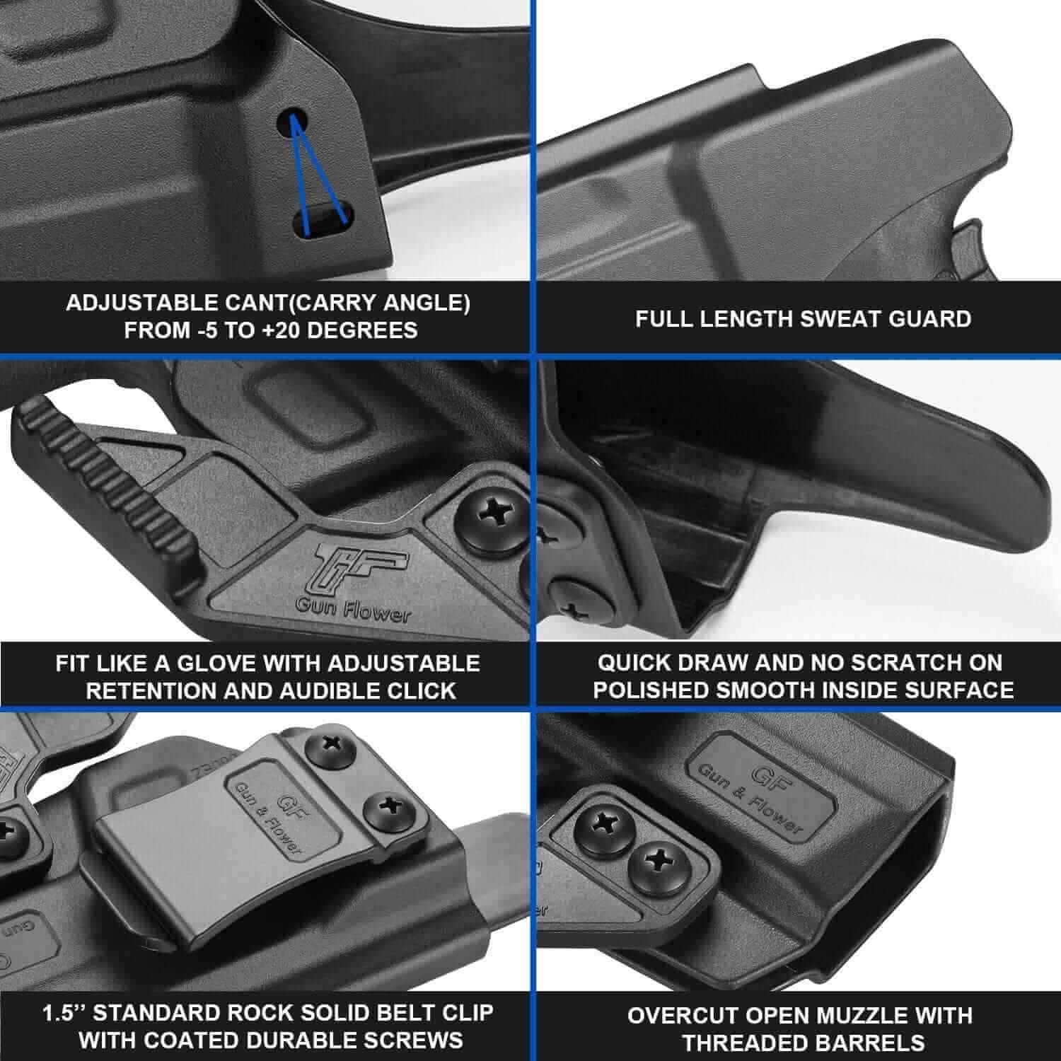 S&W M&P Shield 380 EZ IWB Polymer Holster with Claw Attachment Right Hand | Gun & Flower